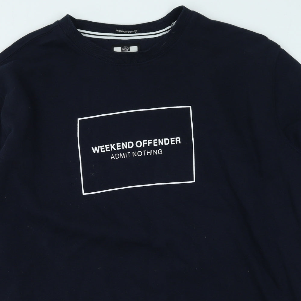 Weekend Offender Womens Blue  Cotton Pullover Sweatshirt Size 3XL