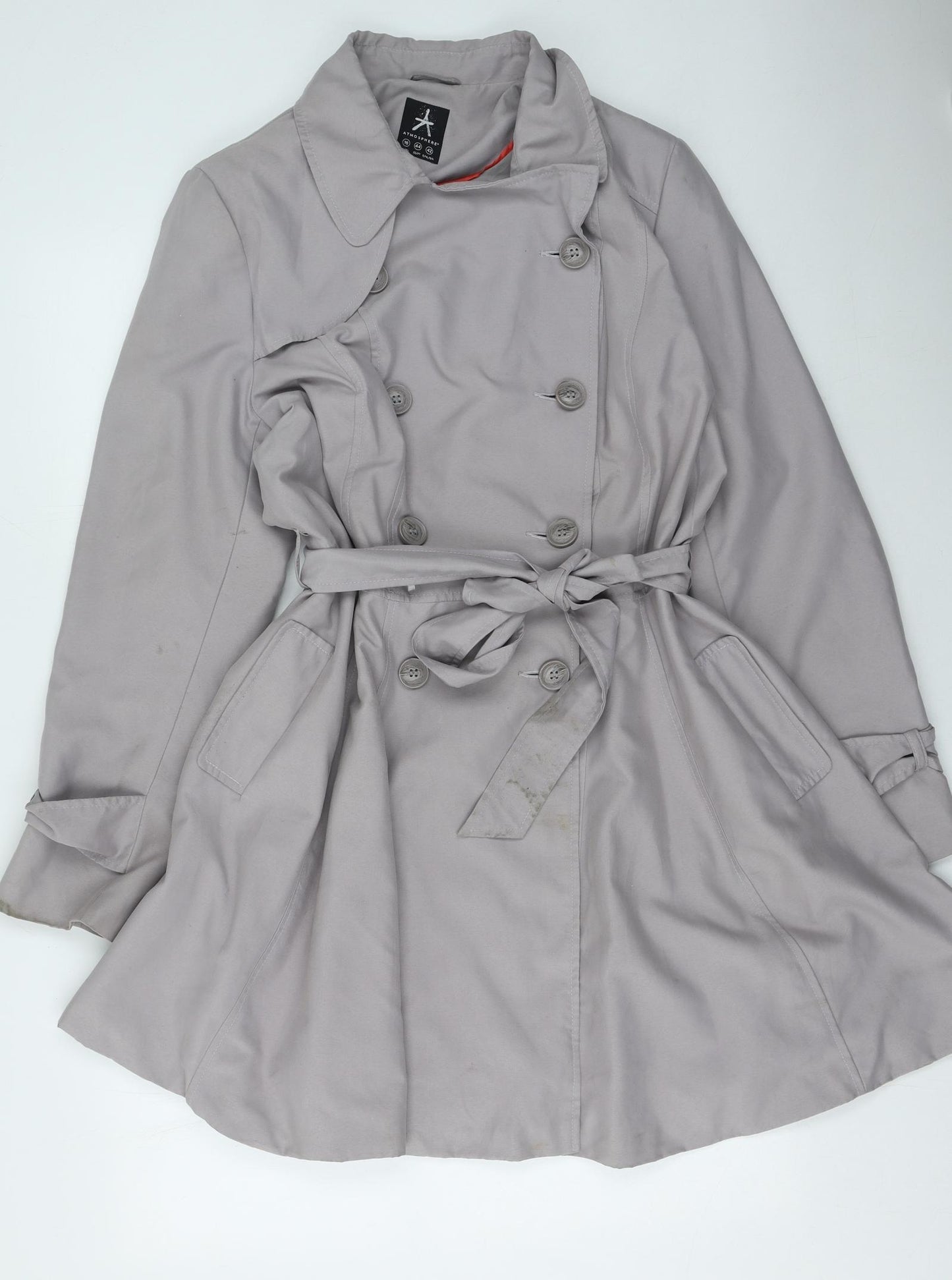 Primark Womens Grey   Trench Coat Coat Size 16