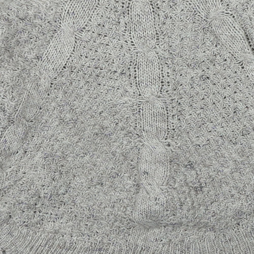 Marks and Spencer Womens Beige Round Neck  Acrylic Henley Jumper Size 12