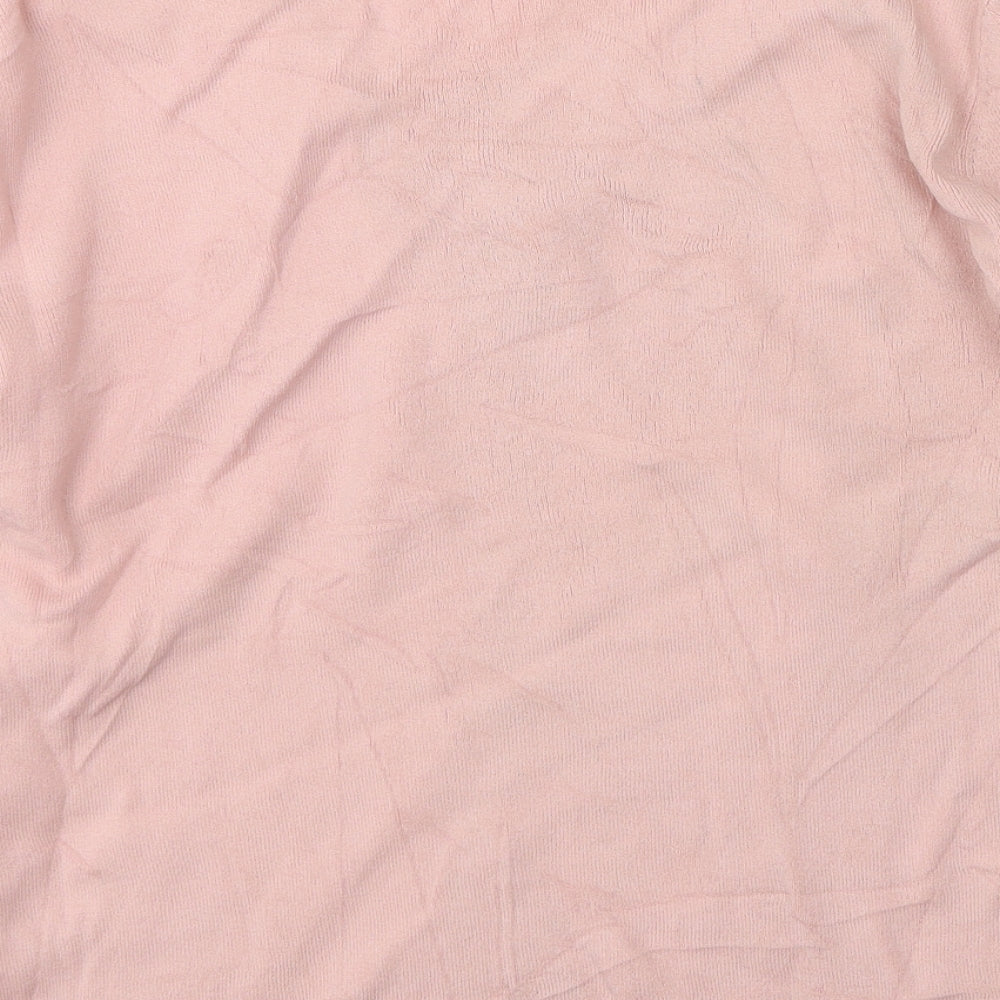 Bonmarché Womens Pink V-Neck  Viscose Pullover Jumper Size M