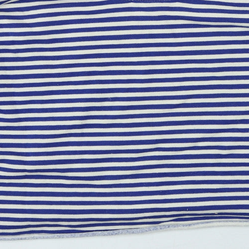 Primark Womens Blue Round Neck Striped Cotton Pullover Jumper Size 8