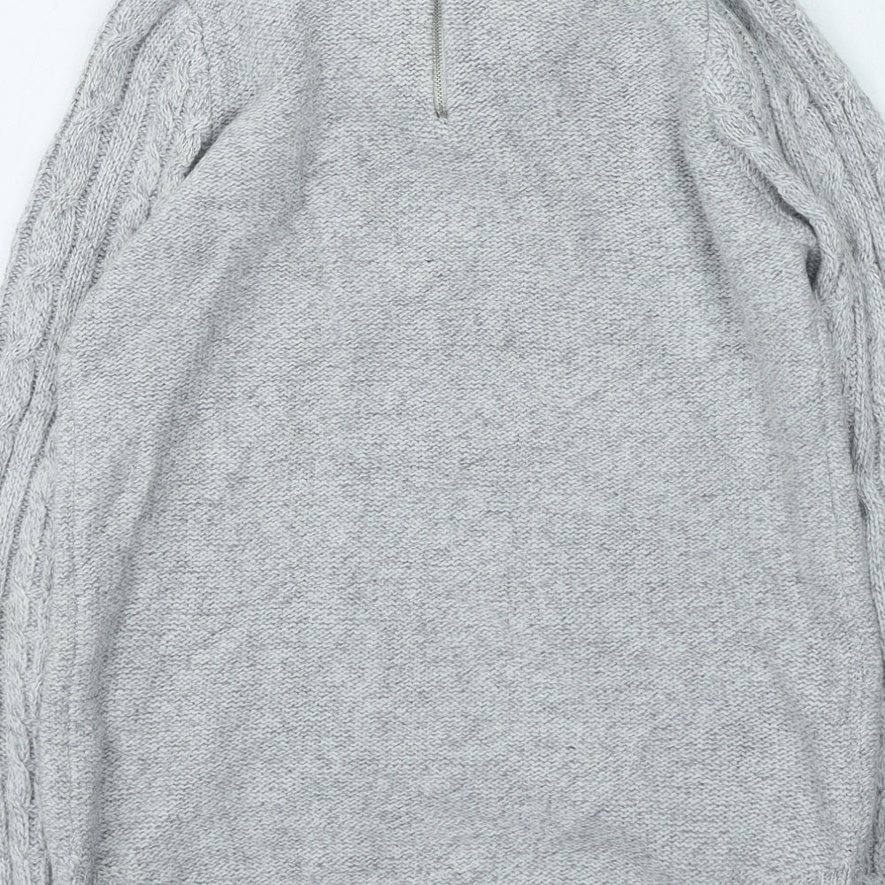 Primark Womens Grey Collared  Acrylic Henley Jumper Size 8