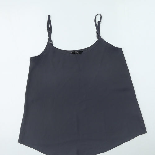 F&F Womens Grey  Polyester Camisole Tank Size 8 Scoop Neck