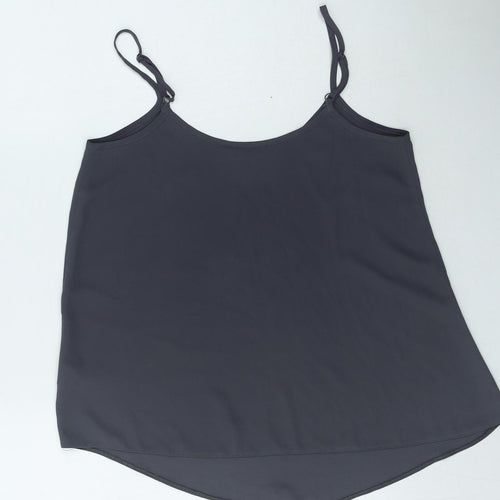 F&F Womens Grey  Polyester Camisole Tank Size 8 Scoop Neck