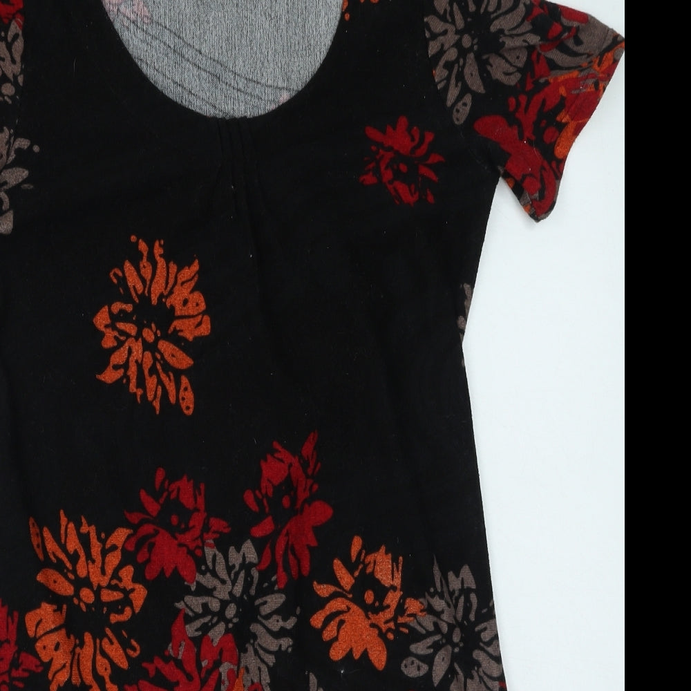 purplish Womens Multicoloured Floral Polyester Fit & Flare  Size L  Round Neck