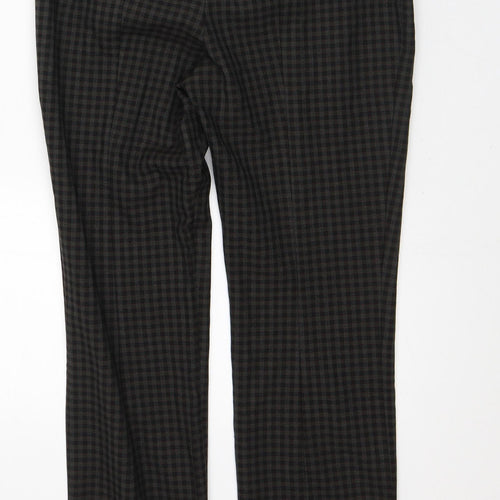 Zara Womens Brown Plaid Polyester Trousers  Size S L28 in Regular