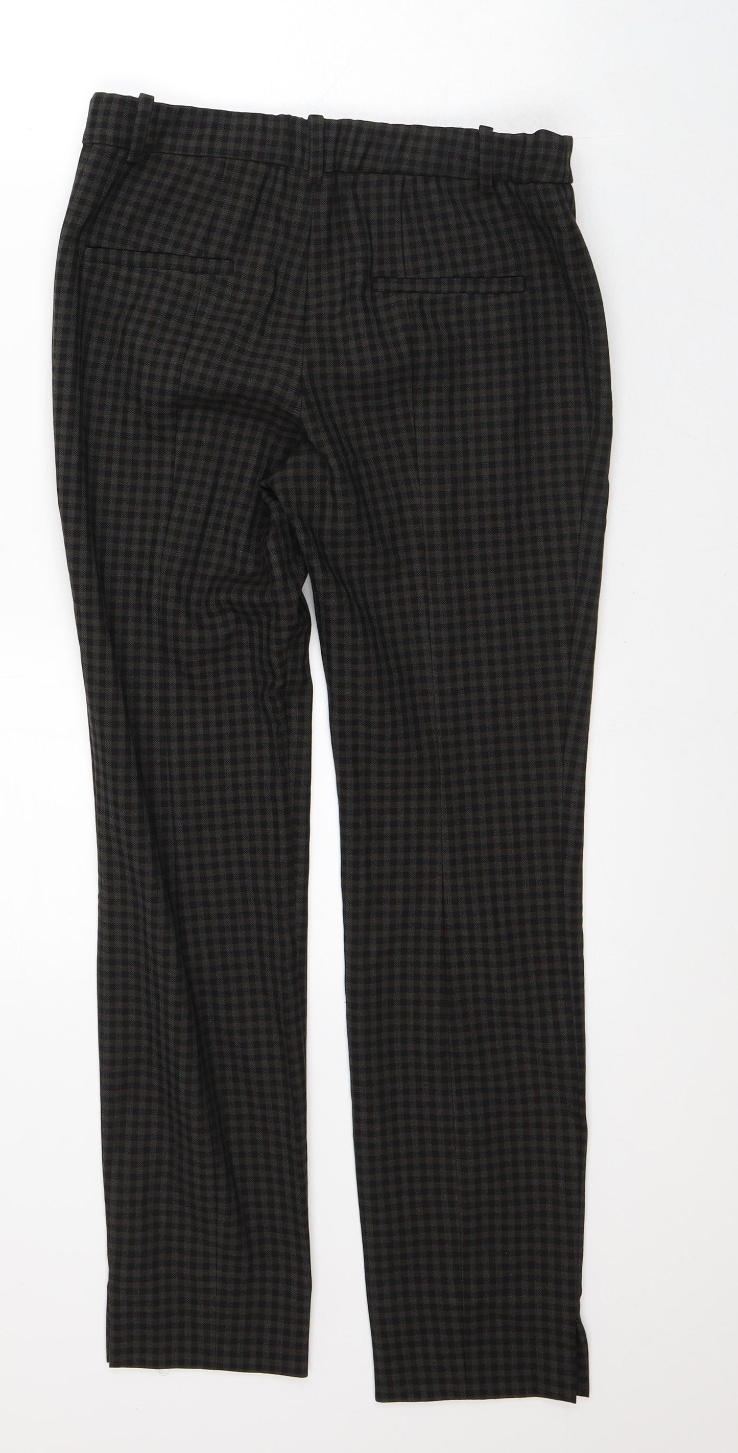Zara Womens Brown Plaid Polyester Trousers  Size S L28 in Regular
