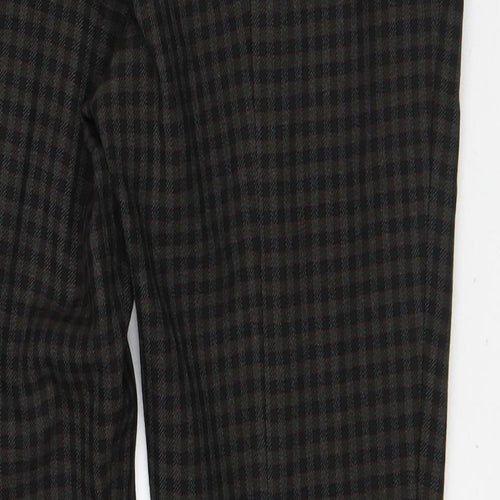 Zara Womens Brown Plaid Polyester Trousers  Size S L28 in Regular