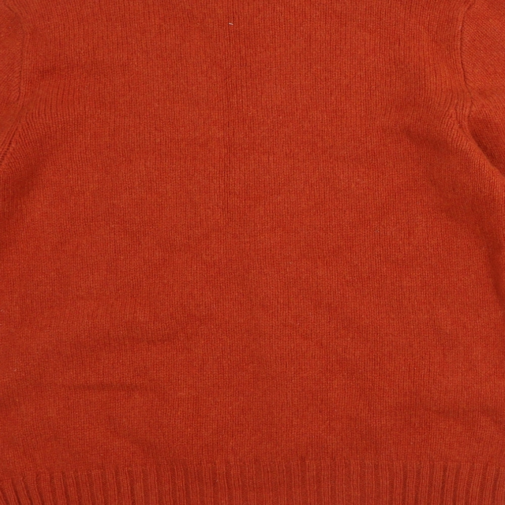 Ralph Lauren Mens Orange Crew Neck  Wool Pullover Jumper Size L