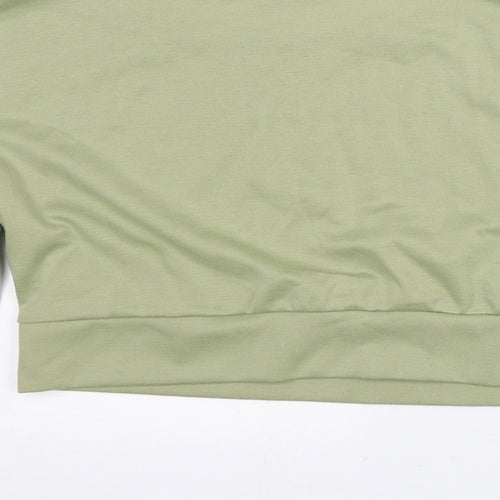 Femme Lux Womens Green  Polyester Cropped T-Shirt Size S Round Neck