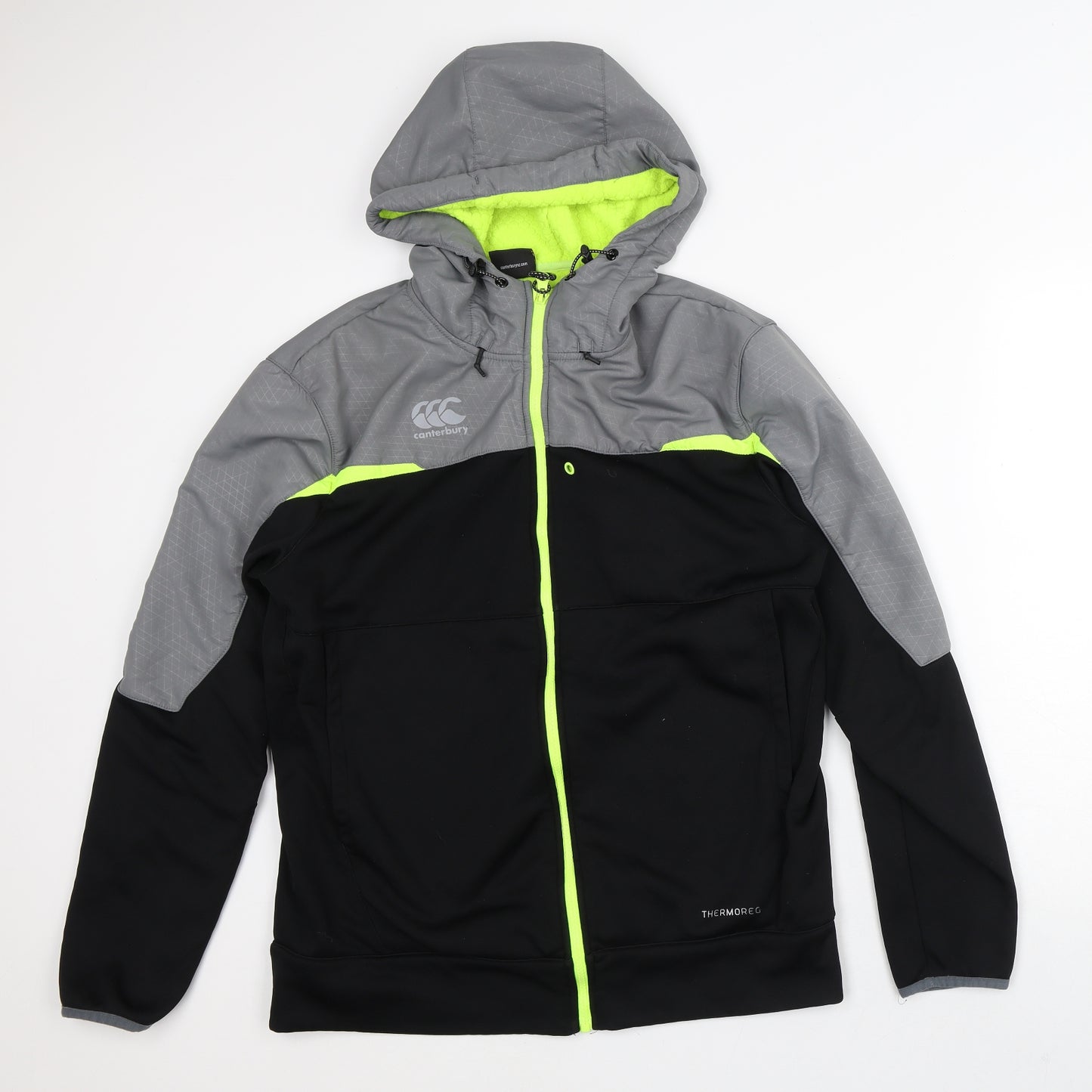 Canterbury Mens Multicoloured Striped Polyester Full Zip Hoodie Size L   - Hi Vis