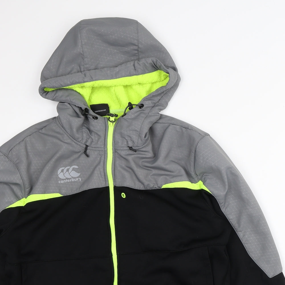 Canterbury Mens Multicoloured Striped Polyester Full Zip Hoodie Size L   - Hi Vis