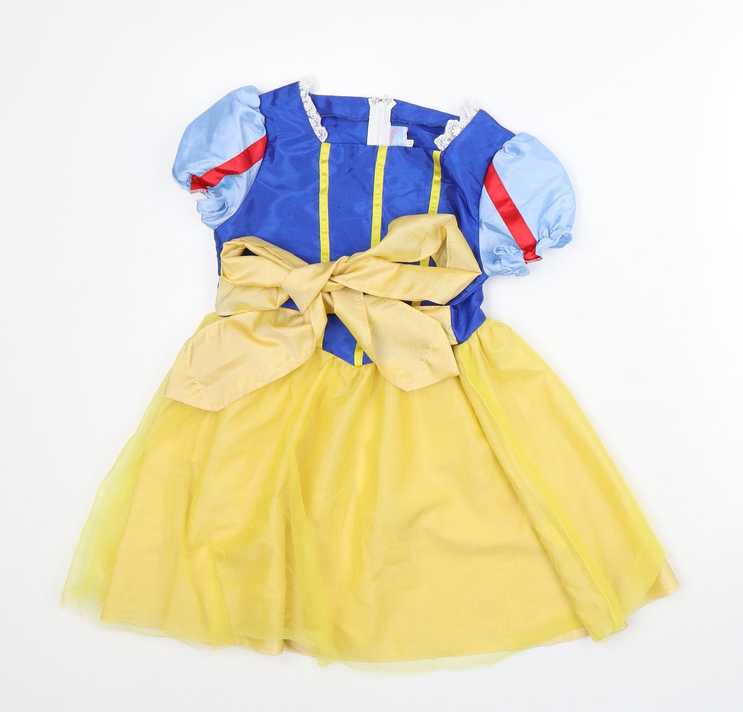 Catherine Cottage Girls Blue Striped Acetate A-Line  Size 6 Years  Square Neck
