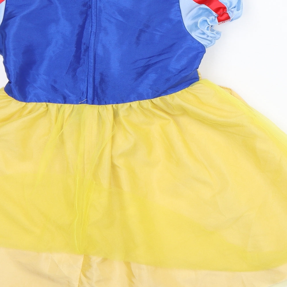 Catherine Cottage Girls Blue Striped Acetate A-Line  Size 6 Years  Square Neck