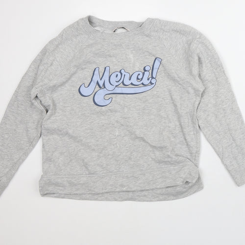 TU Womens Grey Crew Neck  Cotton Pullover Jumper Size 10   - Merci