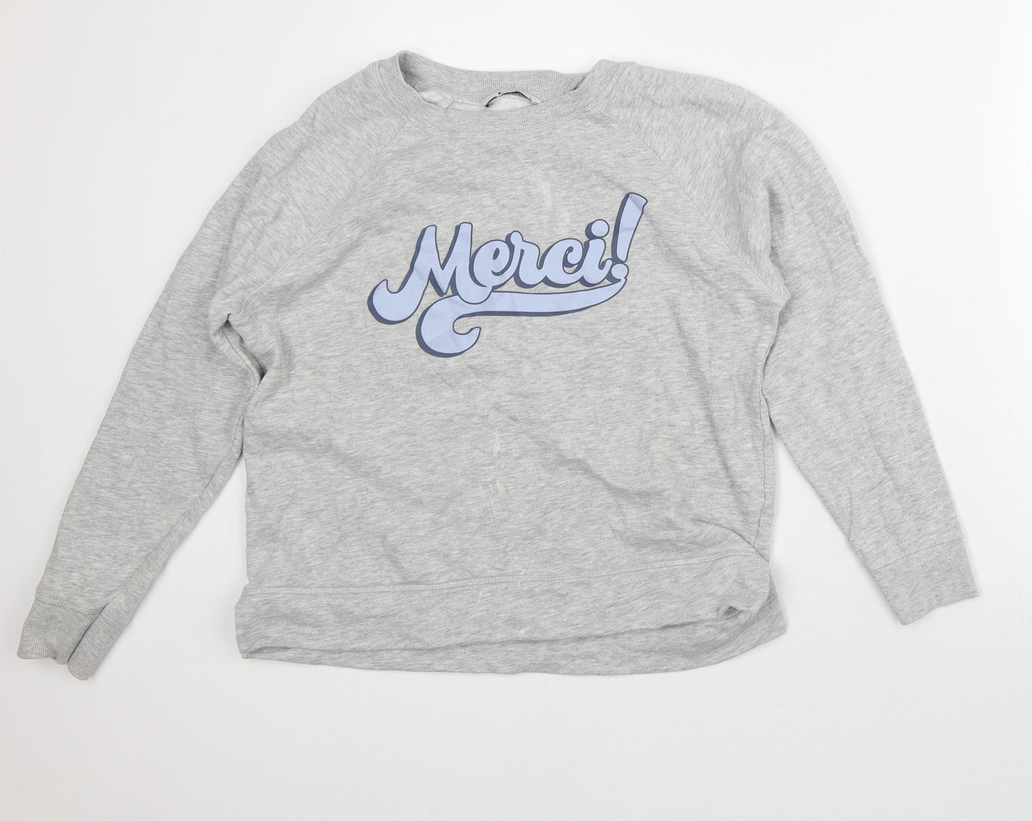 TU Womens Grey Crew Neck  Cotton Pullover Jumper Size 10   - Merci