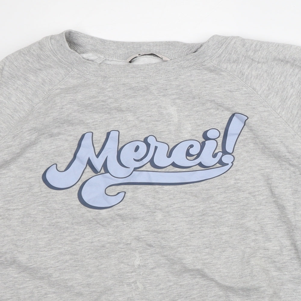TU Womens Grey Crew Neck  Cotton Pullover Jumper Size 10   - Merci