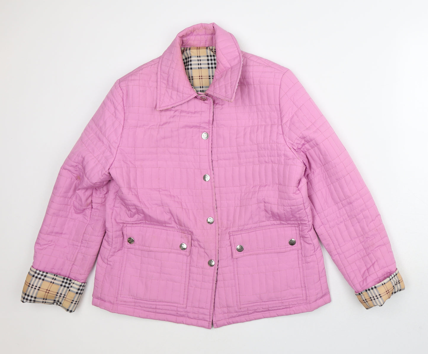 Preworn Womens Pink   Quilted Coat Size S