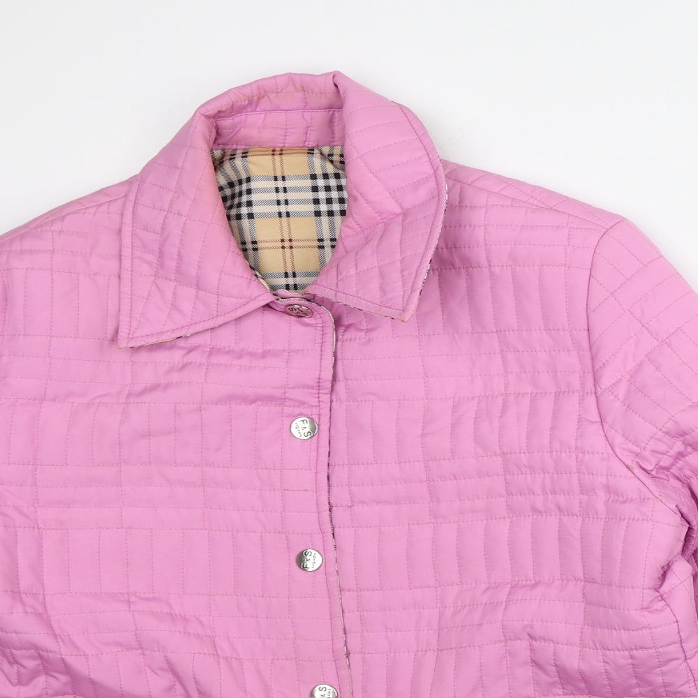 Preworn Womens Pink   Quilted Coat Size S