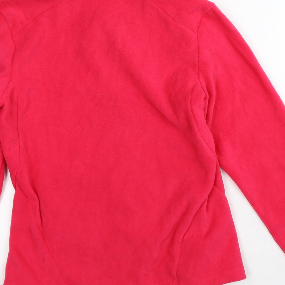 Preworn Womens Pink Geometric Polyester Full Zip Sweatshirt Size XS