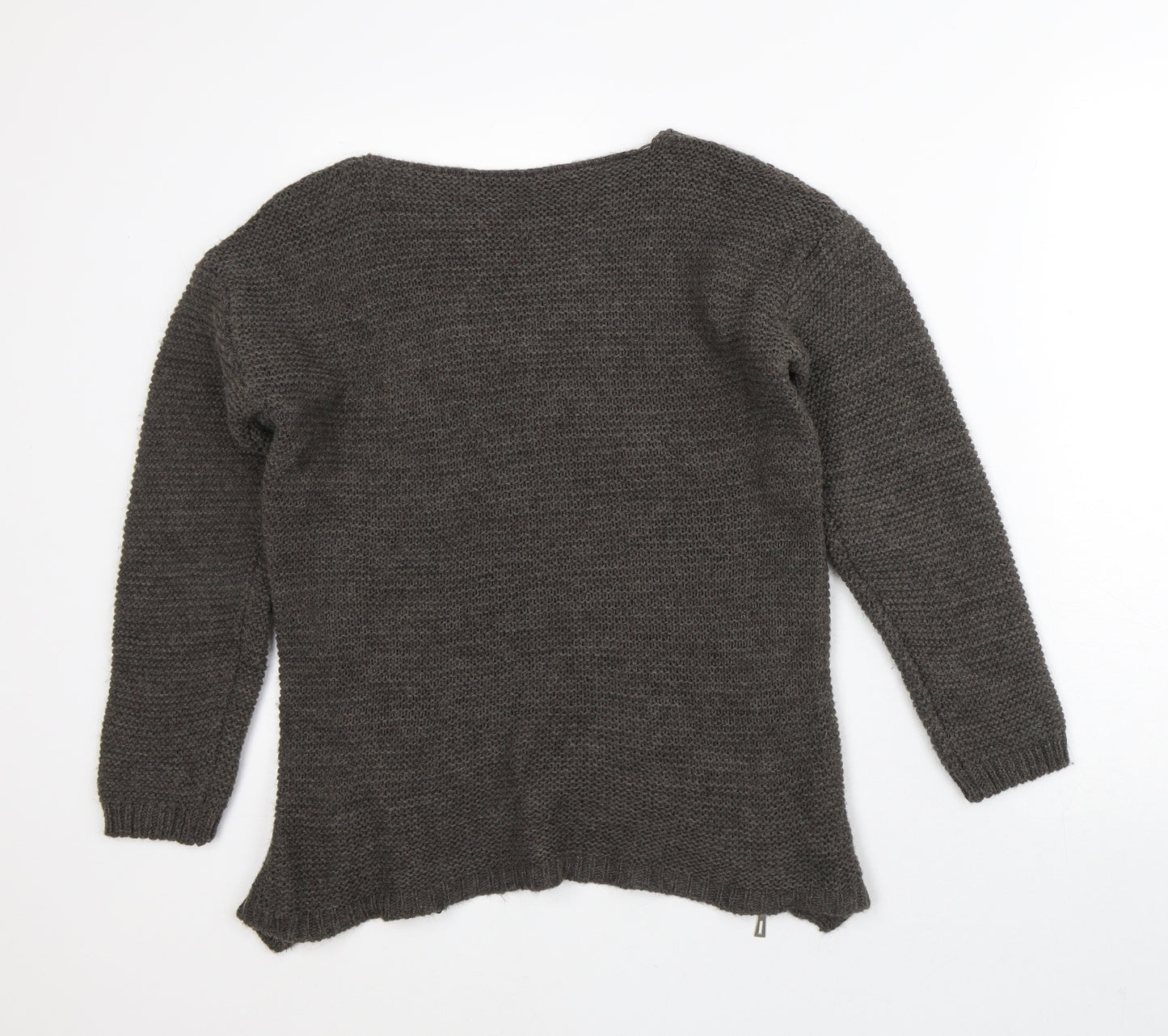 Preworn Womens Brown Round Neck  Acrylic Pullover Jumper Size S
