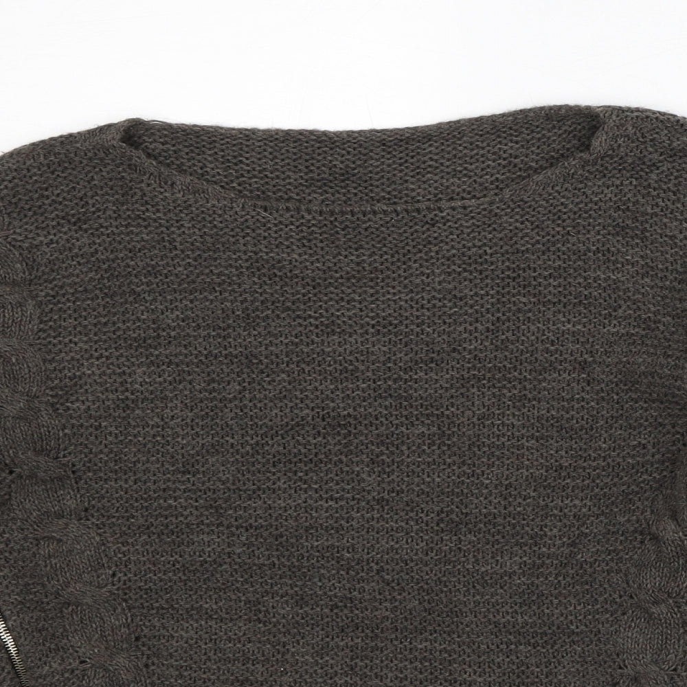 Preworn Womens Brown Round Neck  Acrylic Pullover Jumper Size S