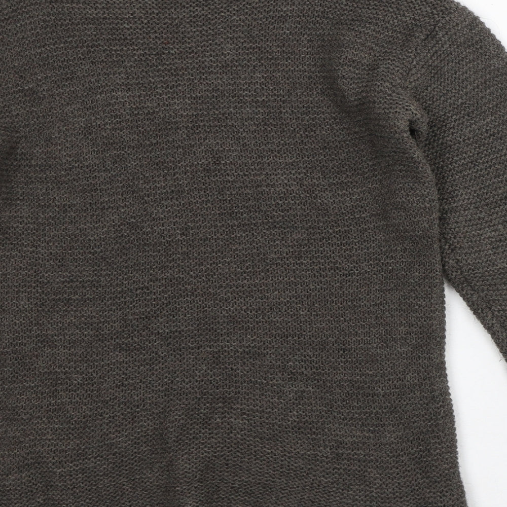 Preworn Womens Brown Round Neck  Acrylic Pullover Jumper Size S
