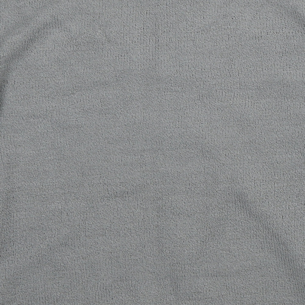Bonmarché Womens Grey Round Neck Geometric Polyester Cardigan Jumper Size M   - Two Layers
