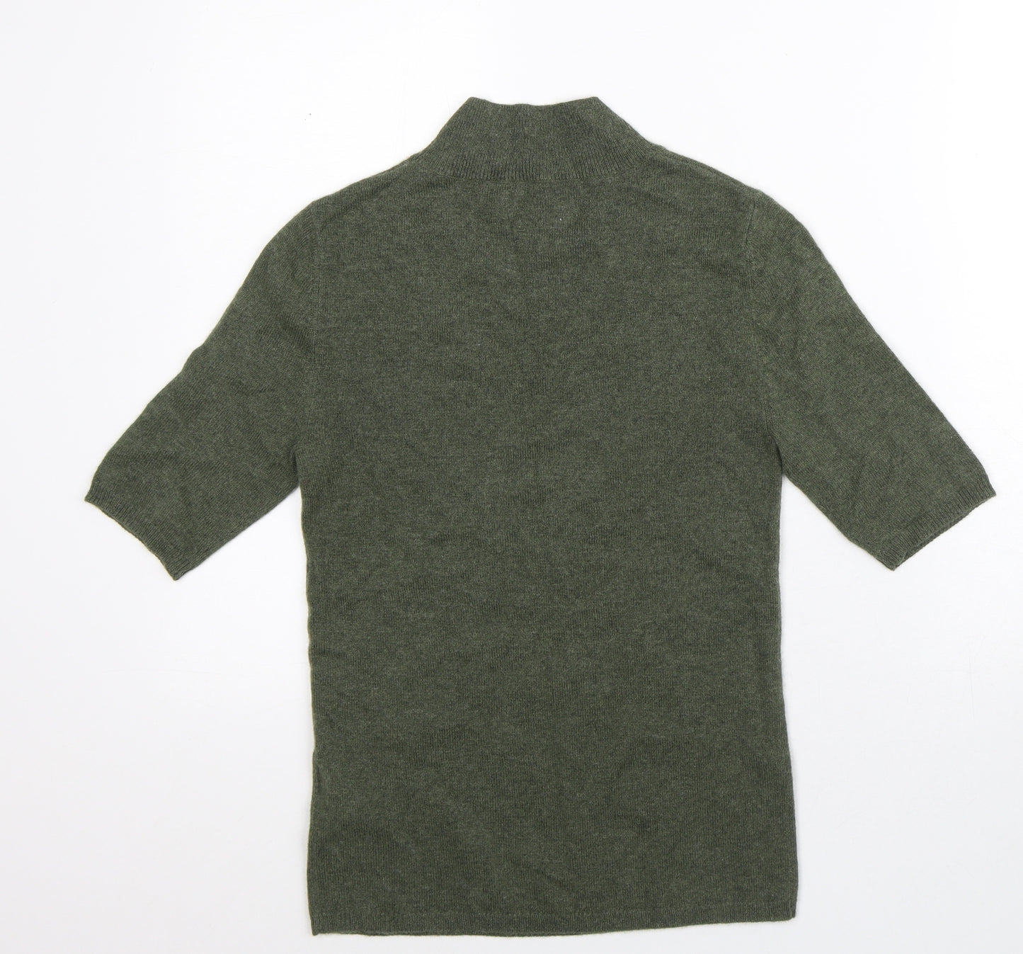 NotShy Womens Green  Cashmere Basic T-Shirt Size S High Neck