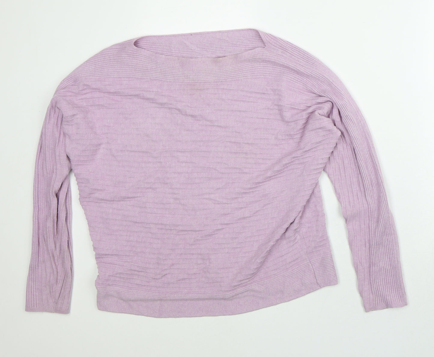 Preworn Womens Purple Round Neck  Polyester Pullover Jumper Size L