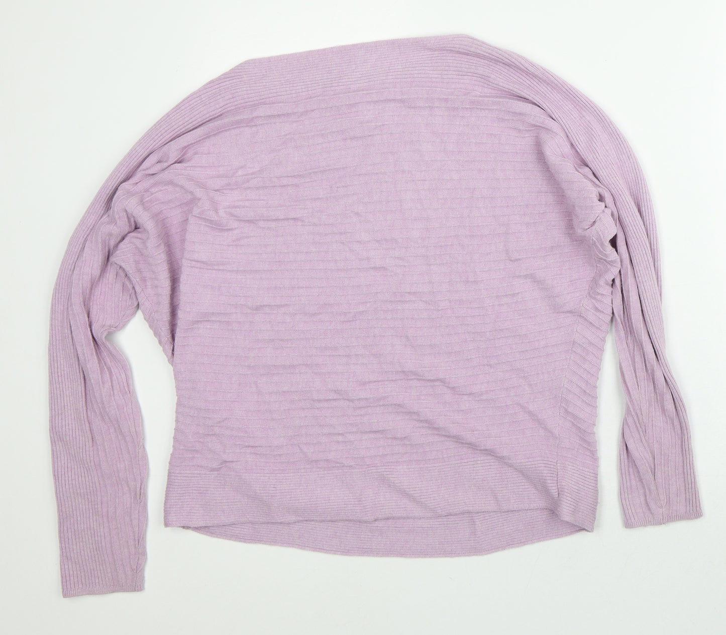 Preworn Womens Purple Round Neck  Polyester Pullover Jumper Size L