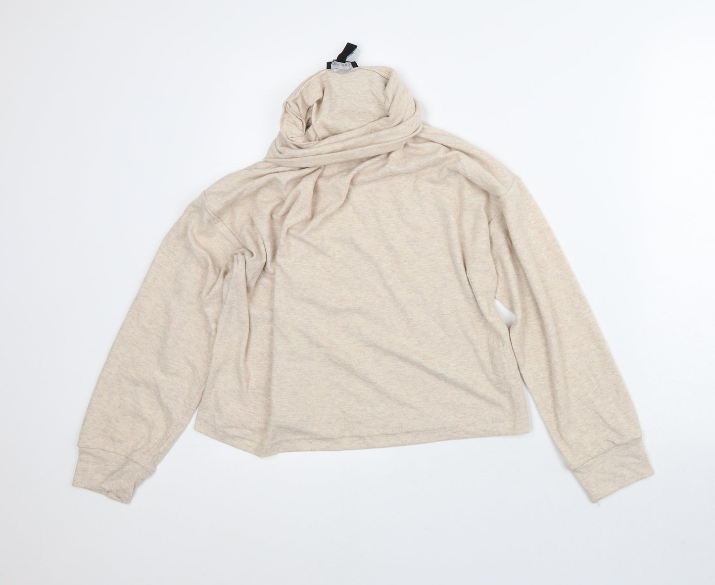 New Look Womens Beige  Polyester Pullover Sweatshirt Size S