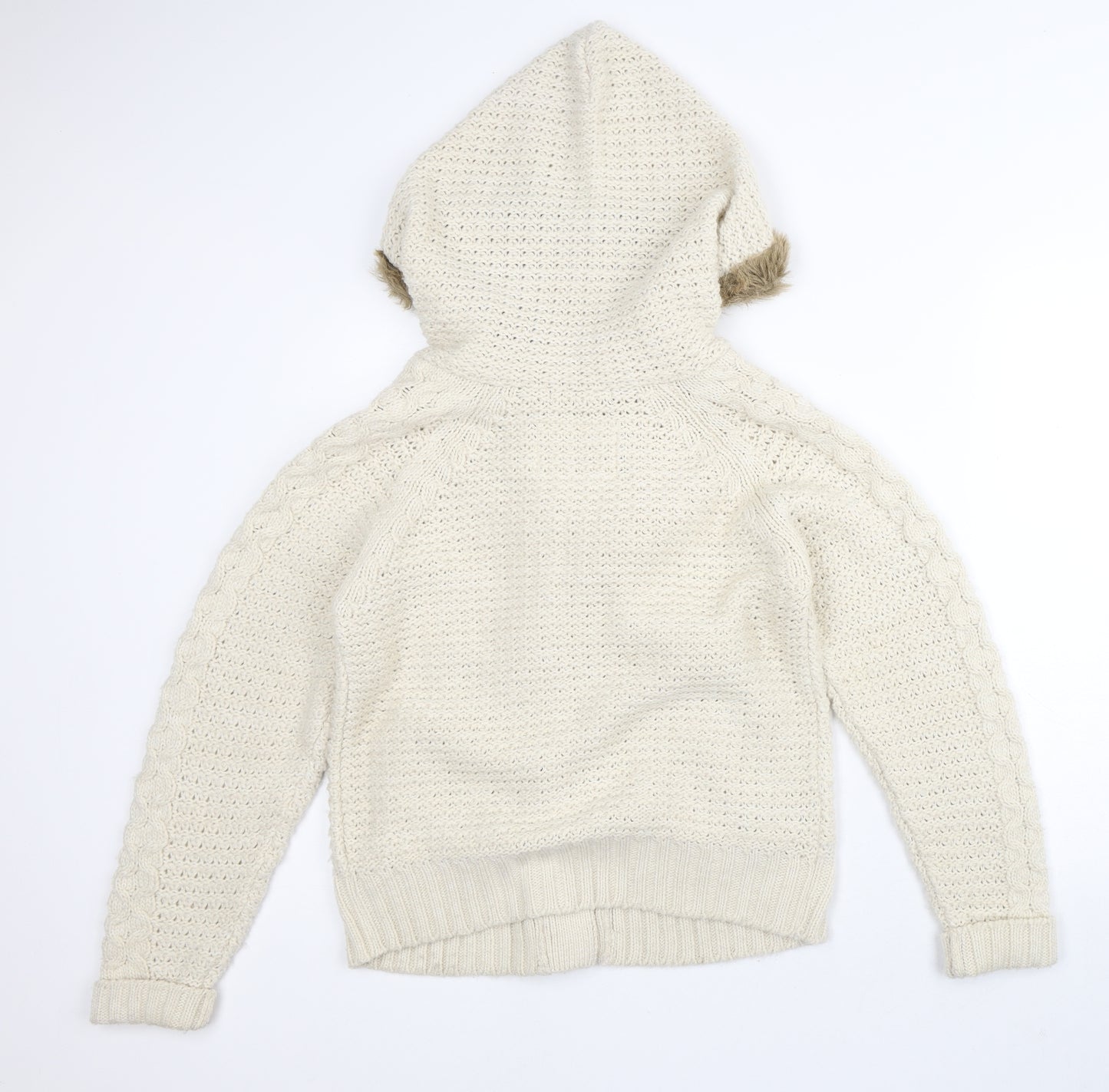 Atmosphere Womens White  Acrylic Pullover Hoodie Size 12