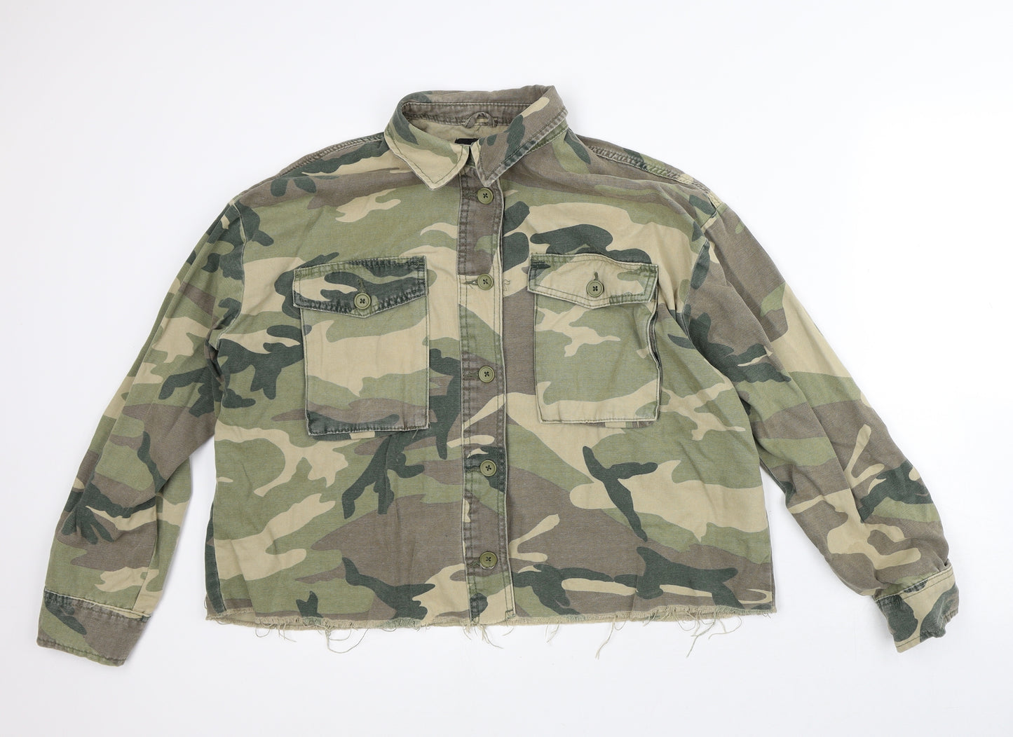 Topshop Mens Green Camouflage  Jacket  Size M