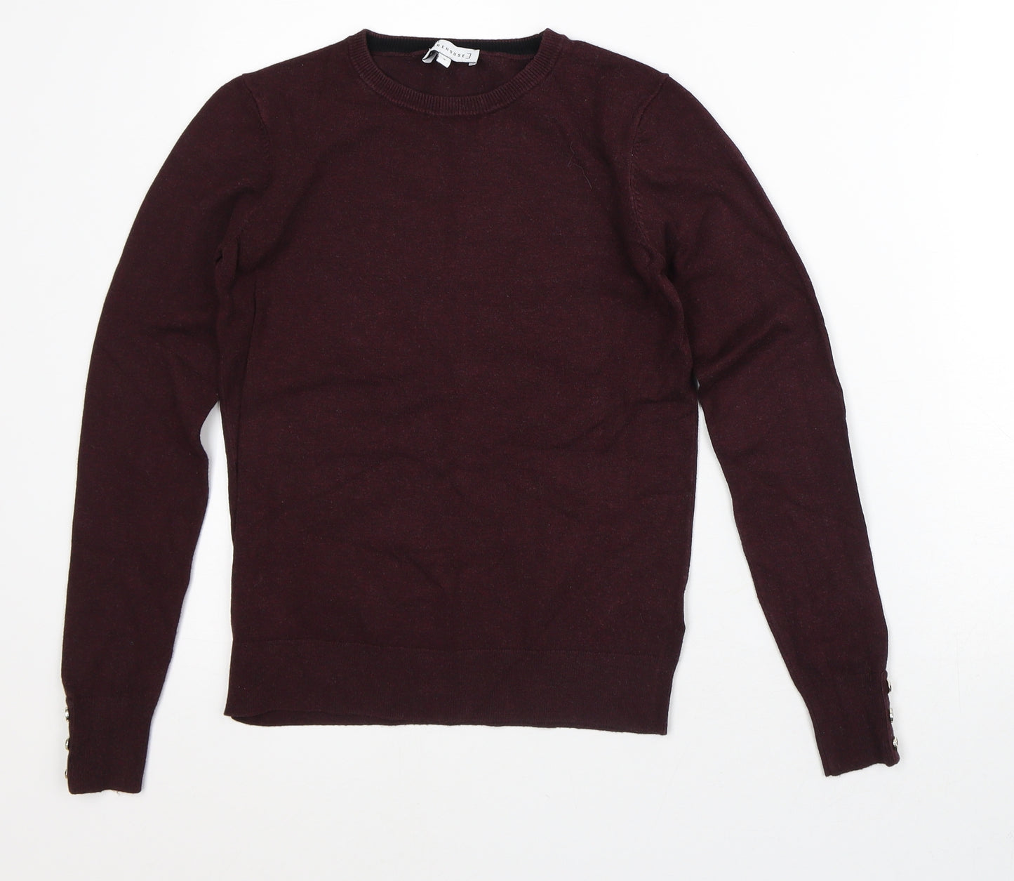 Warehouse Womens Purple  Viscose Pullover Sweatshirt Size 6