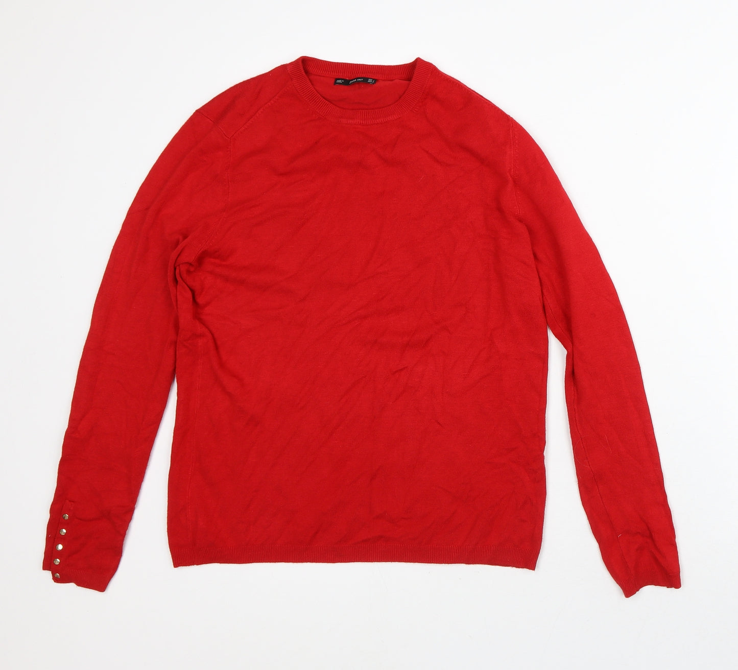 Zara Womens Red  Polyester Pullover Sweatshirt Size L