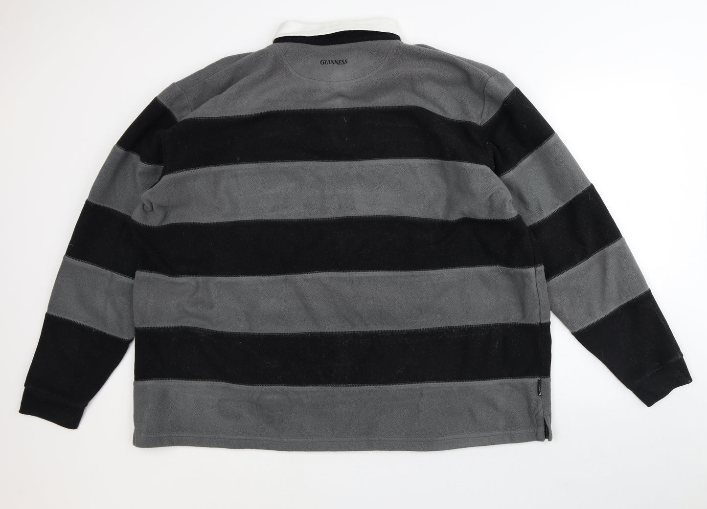 Guinness Mens Grey Striped Polyester Pullover Sweatshirt Size 3XL