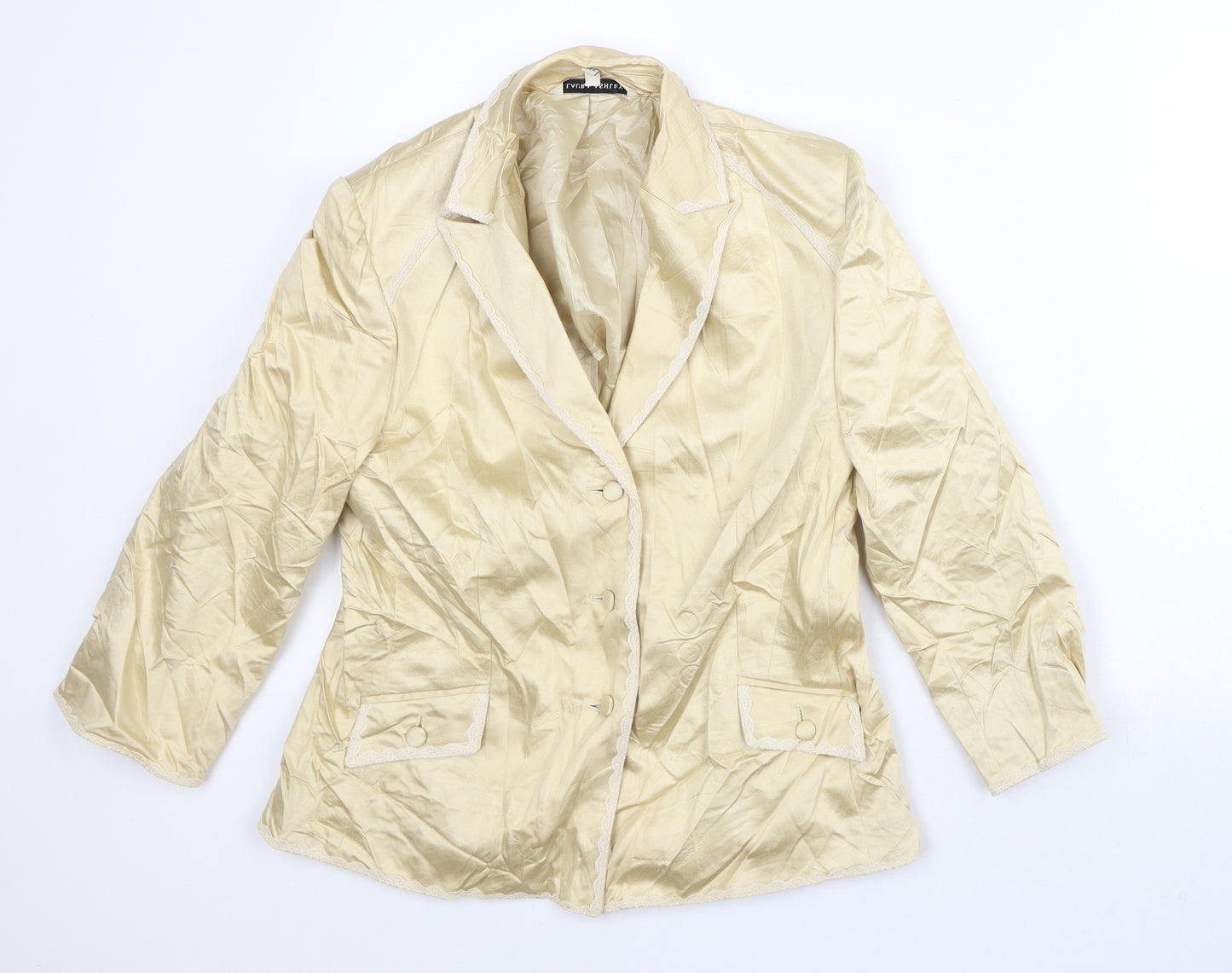 Laura Ashley Womens Gold   Jacket Blazer Size 14