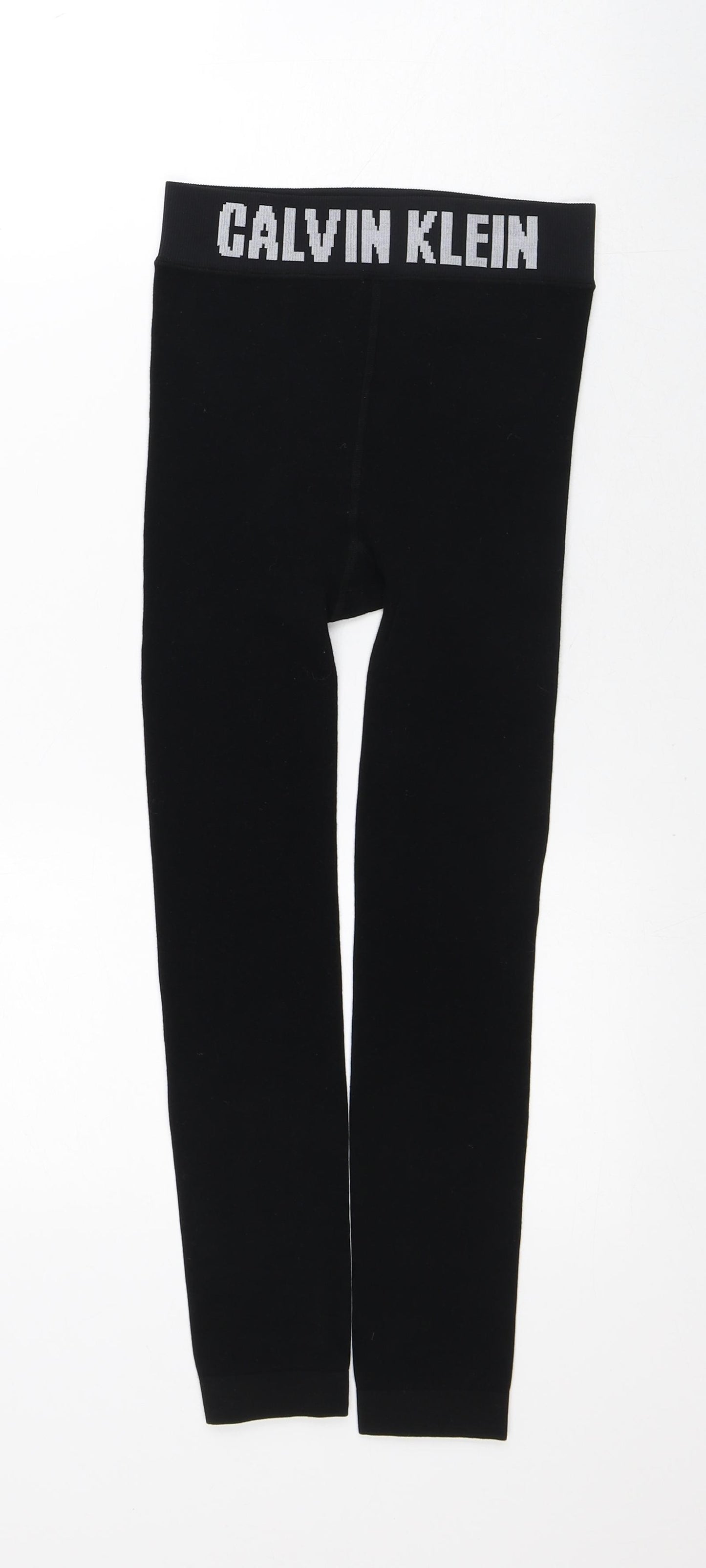 Calvin Klein Girls Black  Cotton Capri Trousers Size M  Regular  - Thermal Leggings