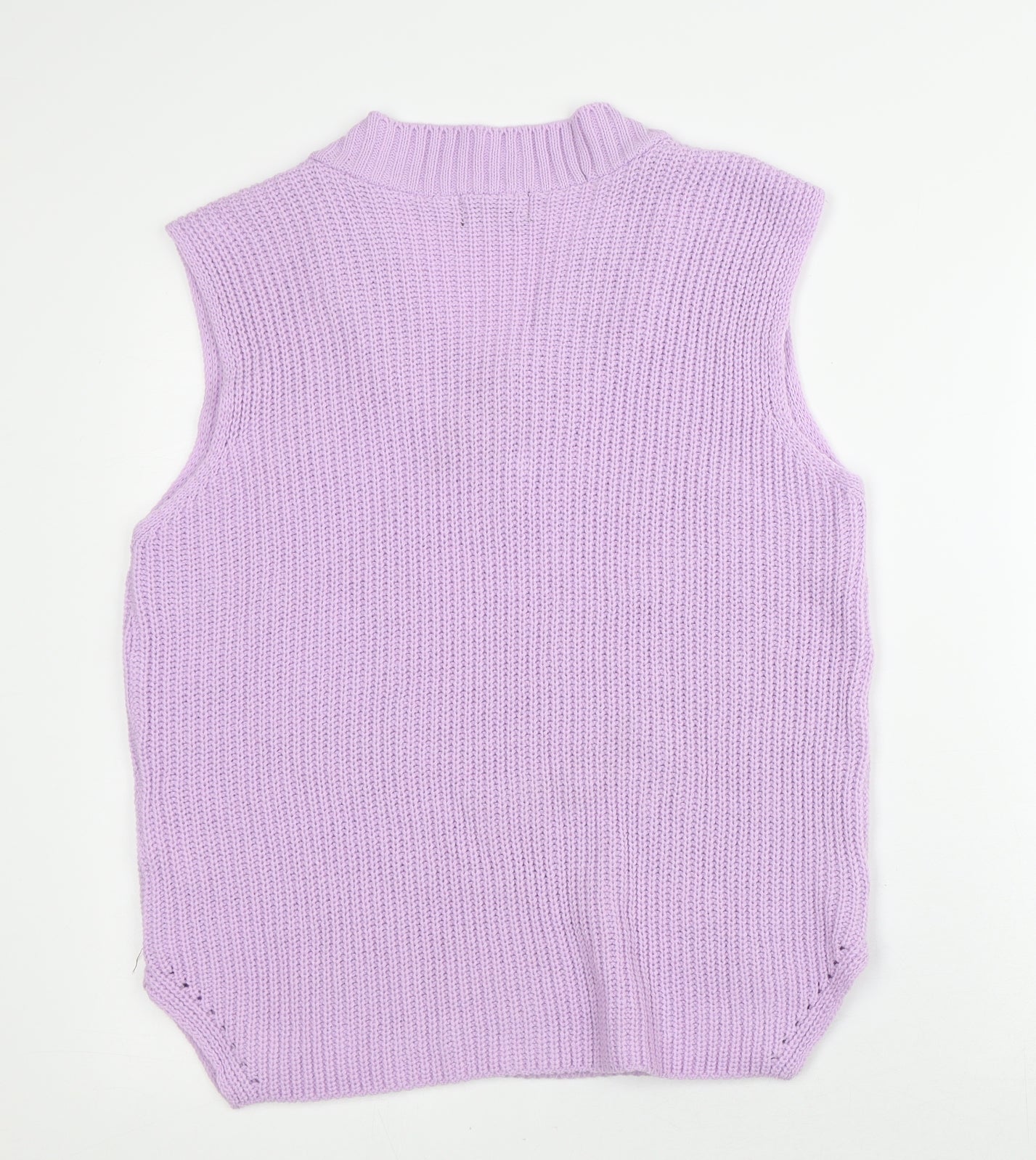 PRETTYLITTLETHING Womens Pink V-Neck  Acrylic Vest Jumper Size S