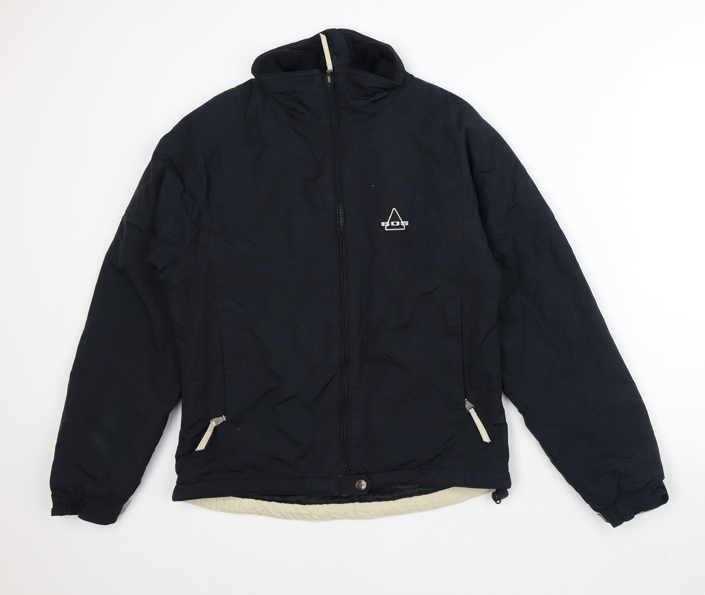 SOS Mens Black   Quilted Coat Size S