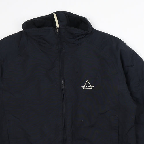 SOS Mens Black   Quilted Coat Size S