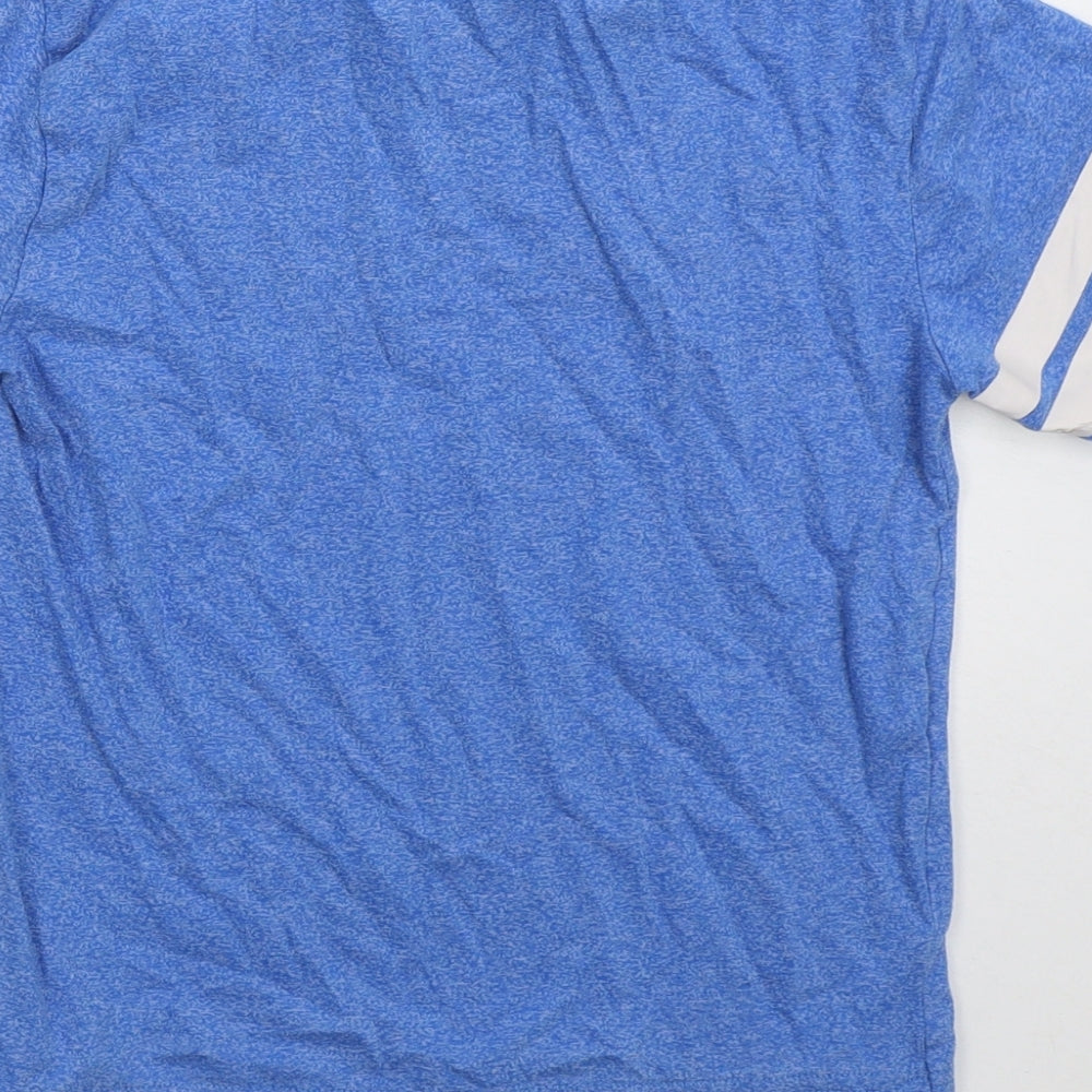 F&F Boys Blue  Cotton Basic T-Shirt Size 8-9 Years Crew Neck Pullover - Harlem