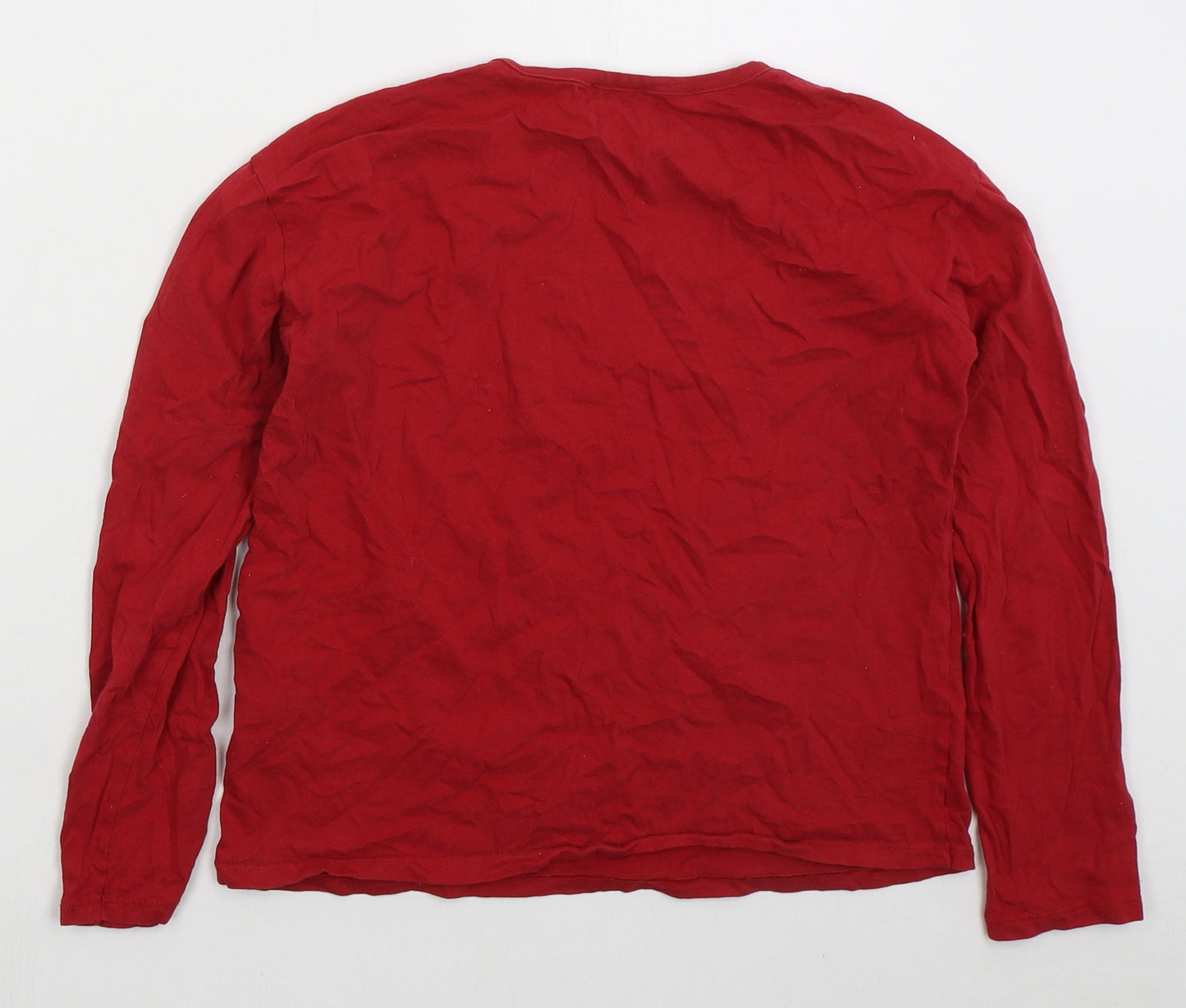 United Colors of Benetton Girls Red  Cotton Basic T-Shirt Size 10-11 Years Crew Neck Pullover - Christmas Presents