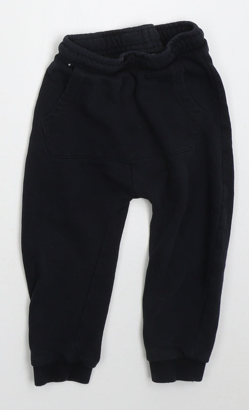 George Boys Black  Cotton Sweatpants Trousers Size 2-3 Years  Regular Drawstring