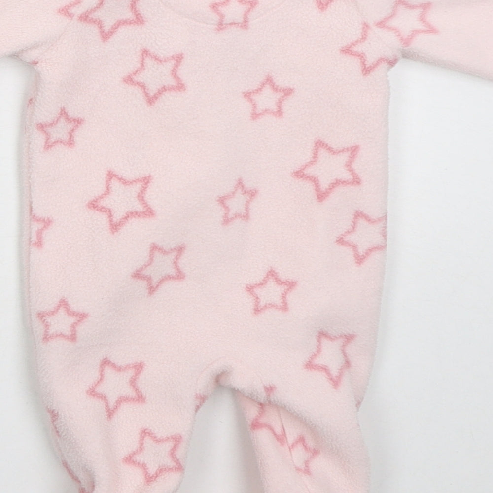 Fred & Flo Girls Pink Solid Polyester Cami One Piece Size Newborn  Zip - Stars