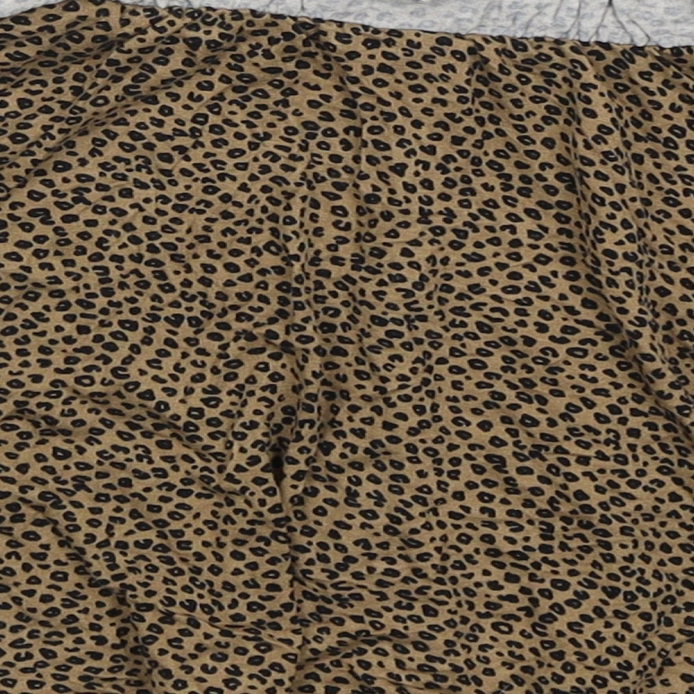 George Girls Beige Animal Print Viscose Skater Skirt Size 6-7 Years  Regular
