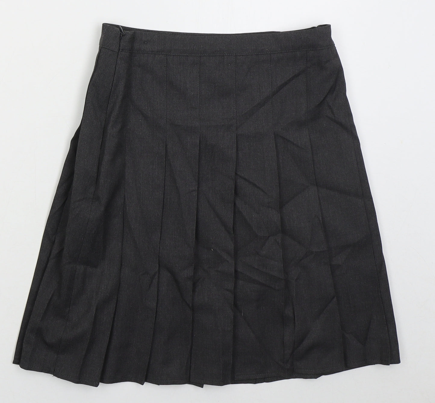 George Girls Grey  Polyester Pleated Skirt Size 10-11 Years  Regular Zip