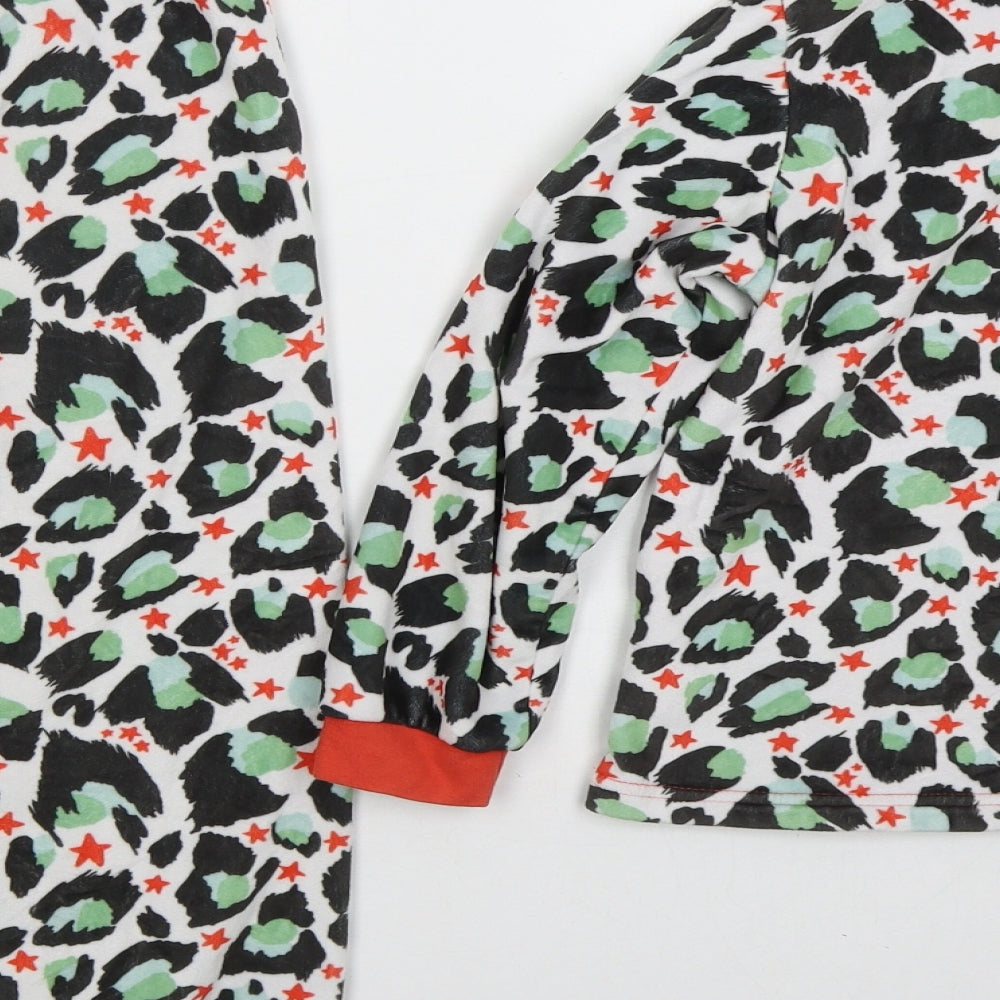 Eleanor Bower Girls White Animal Print Polyester Top Pyjama Set Size 6-7 Years  Pullover