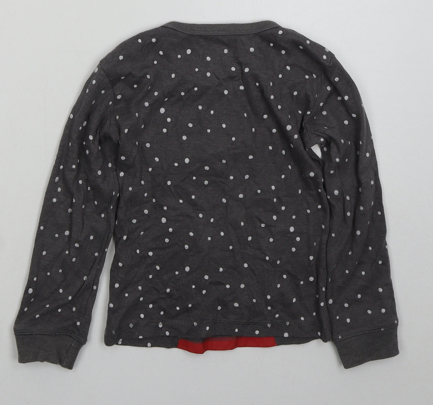 Dunnes Girls Grey Polka Dot Cotton Basic T-Shirt Size 5-6 Years Crew Neck Pullover - Santa Claus